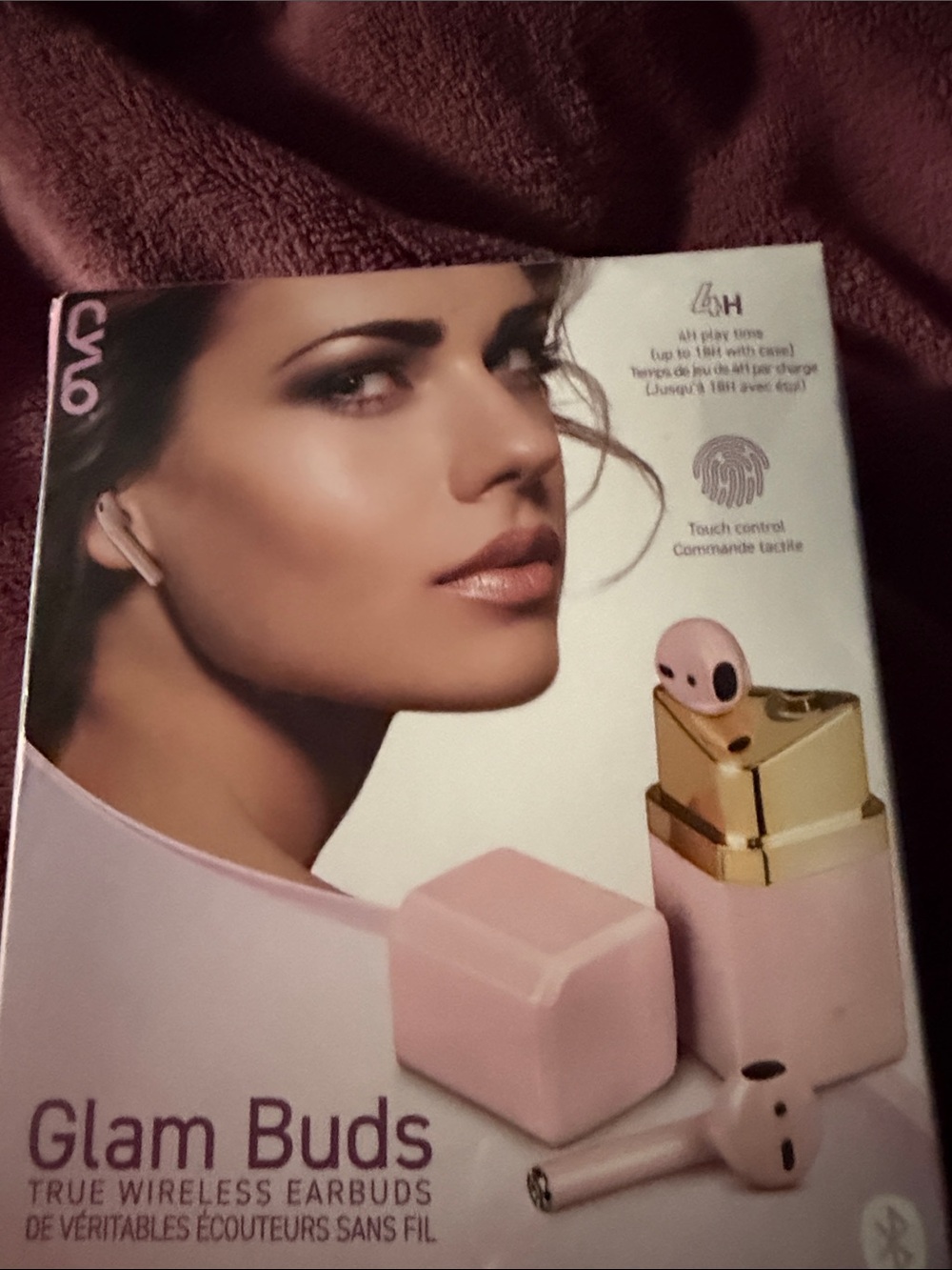 True Wireless Earbuds — Pink with Gold Accents